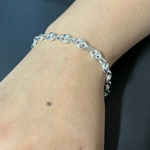 Unisex 925 Sterling Silver Puffy Mariner Gucci Anchor Link Bracelet 8”